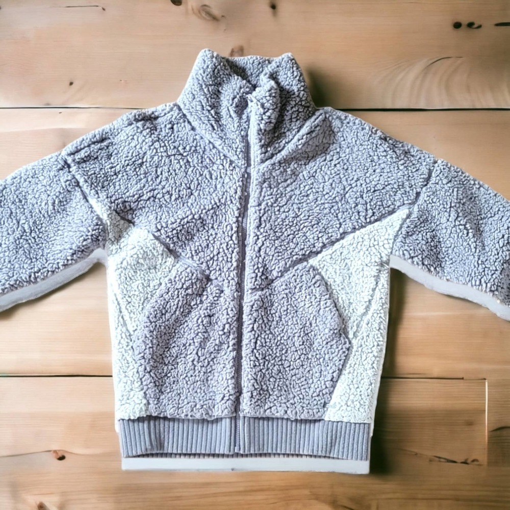 Prana Gray And White Fleece Quarter Zip Size S
